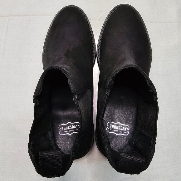 Thursday Boot Co Legend Chelsea Matte Black Suede Leather Women's Size US 8.5 - Picture 5 of 10